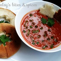 A picture of Spicy hot tomatoe soup.