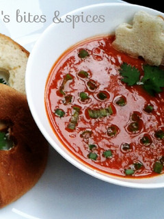 A picture of Spicy hot tomatoe soup.