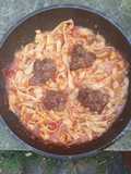 Fettuccine Ragout Beef Meatballs