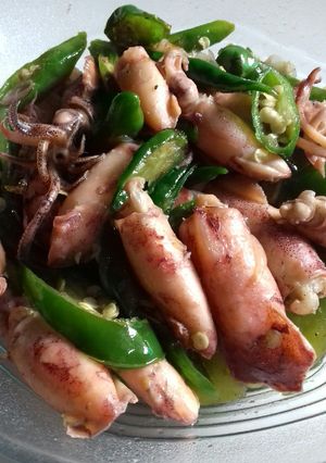 Foto resep Cumi masak cabai hijau