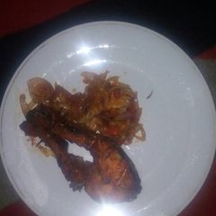 Roasted Fish with pepper/onion sauce.. A picture of Roasted Fish with pepper/onion sauce...