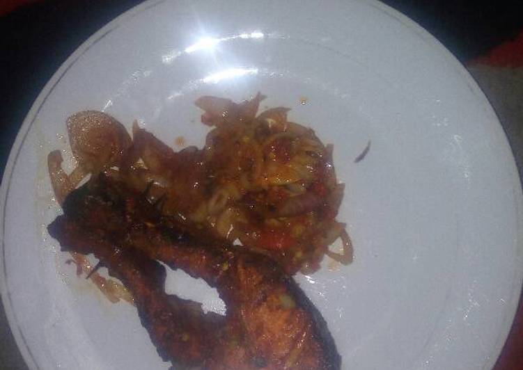 Easiest Way to Make Speedy Roasted Fish with pepper/onion sauce.. | This is Recipe So Great You Must Undertake Now !!