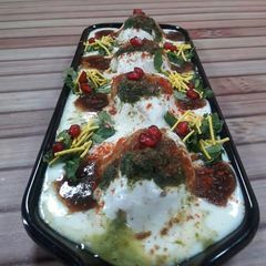 A picture of Stuffed dahi vada from leftover bread and aloo.