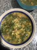 Sopa de espinacas con chanpiñines
