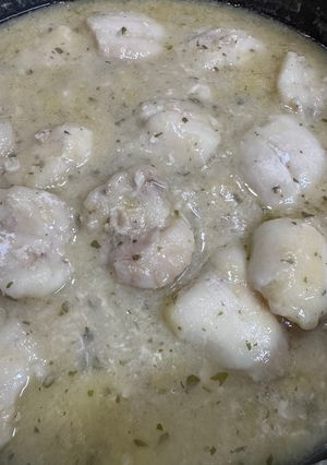 Una foto de Kokotxas de rape en salsa verde