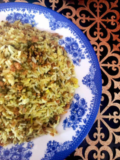 عکسی از دستور اسفناج پلو با گوشت چرخ کرده