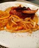 Bondiola con salsa de naranjas