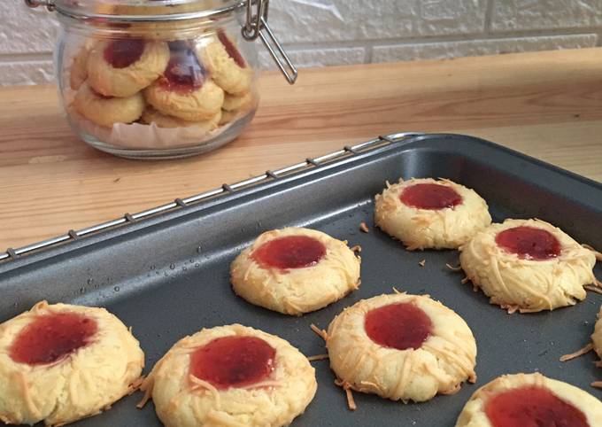 Thumbprint Cookies with Strawberry Jam