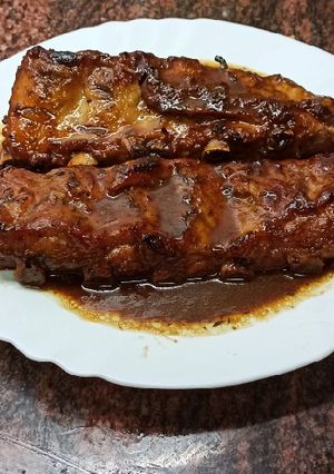 Una foto de Costillas en salsa de miel y mostaza