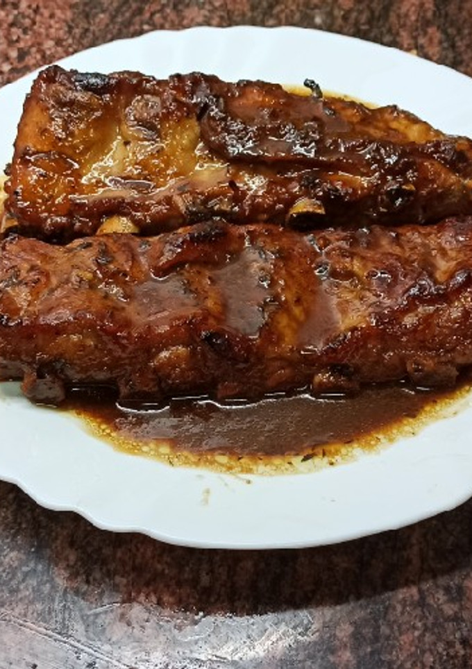 Una foto de Costillas en salsa de miel y mostaza