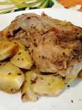 Pollo al Forno con Patate, Origano e Crema di Aglio