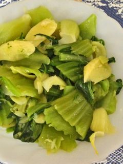 麻油炒薑片芥菜 的食譜成品照片