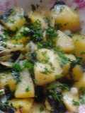 Papas (patatas) con espinacas