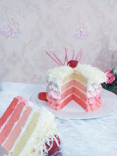 Foto resep 182. Ombre Cake Pinky Lovers (Bolu Kukus)