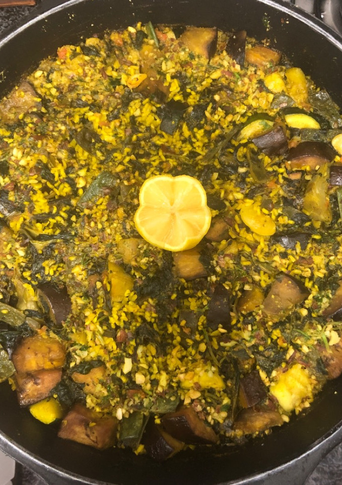 Una foto de 351. Paella de verduras (principal paella)