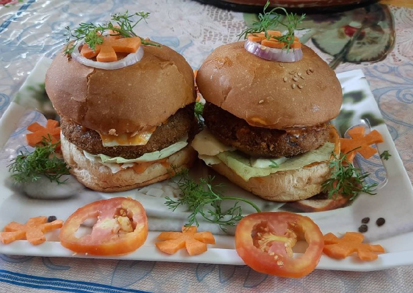 McDonald style vegetables aloo tikki burger