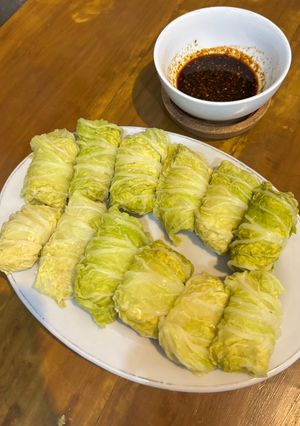 Foto resep Dimsum di bungkus sawi putih