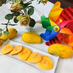A picture of Frozen mango yoghurt bites/ 3 ingredients mango dessert.