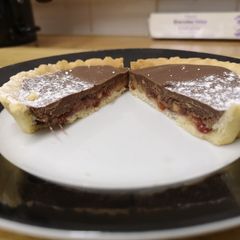 Peanut Butter, Jam & Milk Chocolate Tarts #helpfulcooks A picture of Peanut Butter, Jam & Milk Chocolate Tarts #helpfulcooks.
