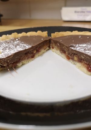 A picture of Peanut Butter, Jam & Milk Chocolate Tarts #helpfulcooks.