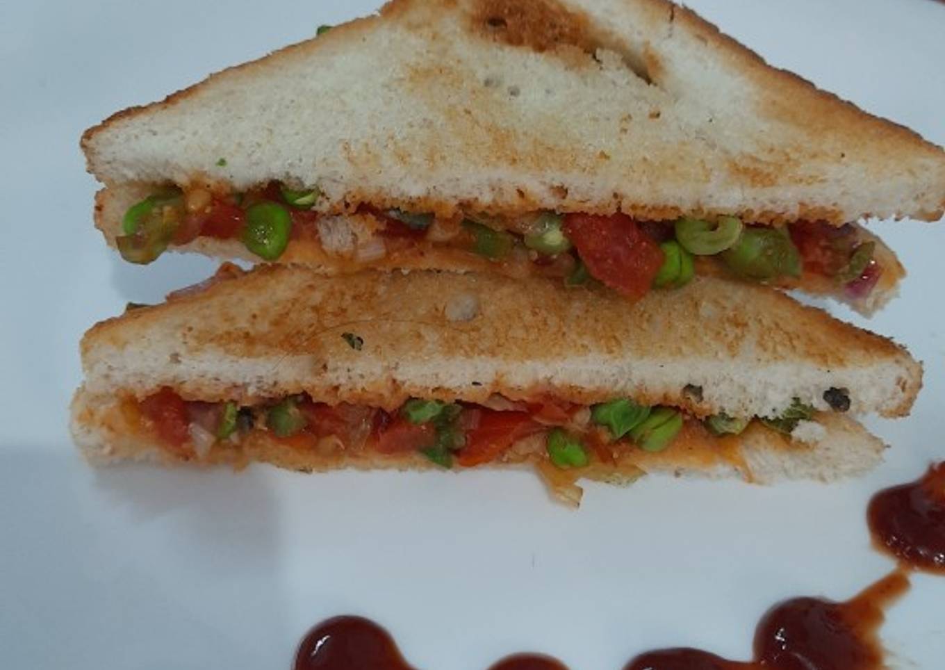 Barbeque Peas Sandwich