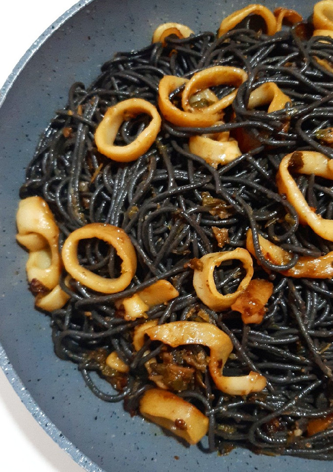 Una foto de Pasta con sepia