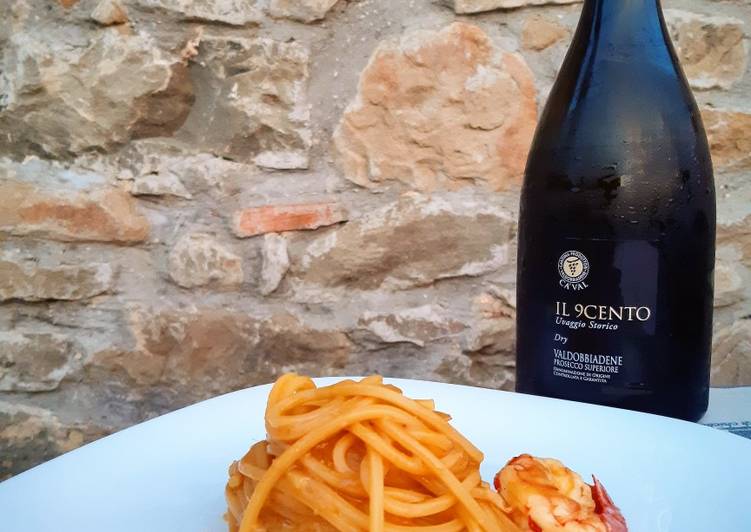 Spaghetti fichi d'india, gamberi e limone