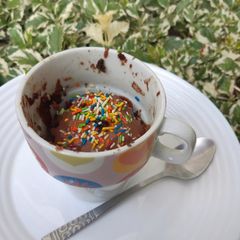 A picture of Microwavable Brownie in a mug.