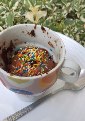A picture of Microwavable Brownie in a mug.