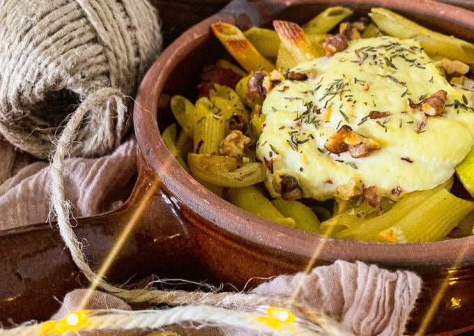 Gratin de pâtes, poireaux et chorizo