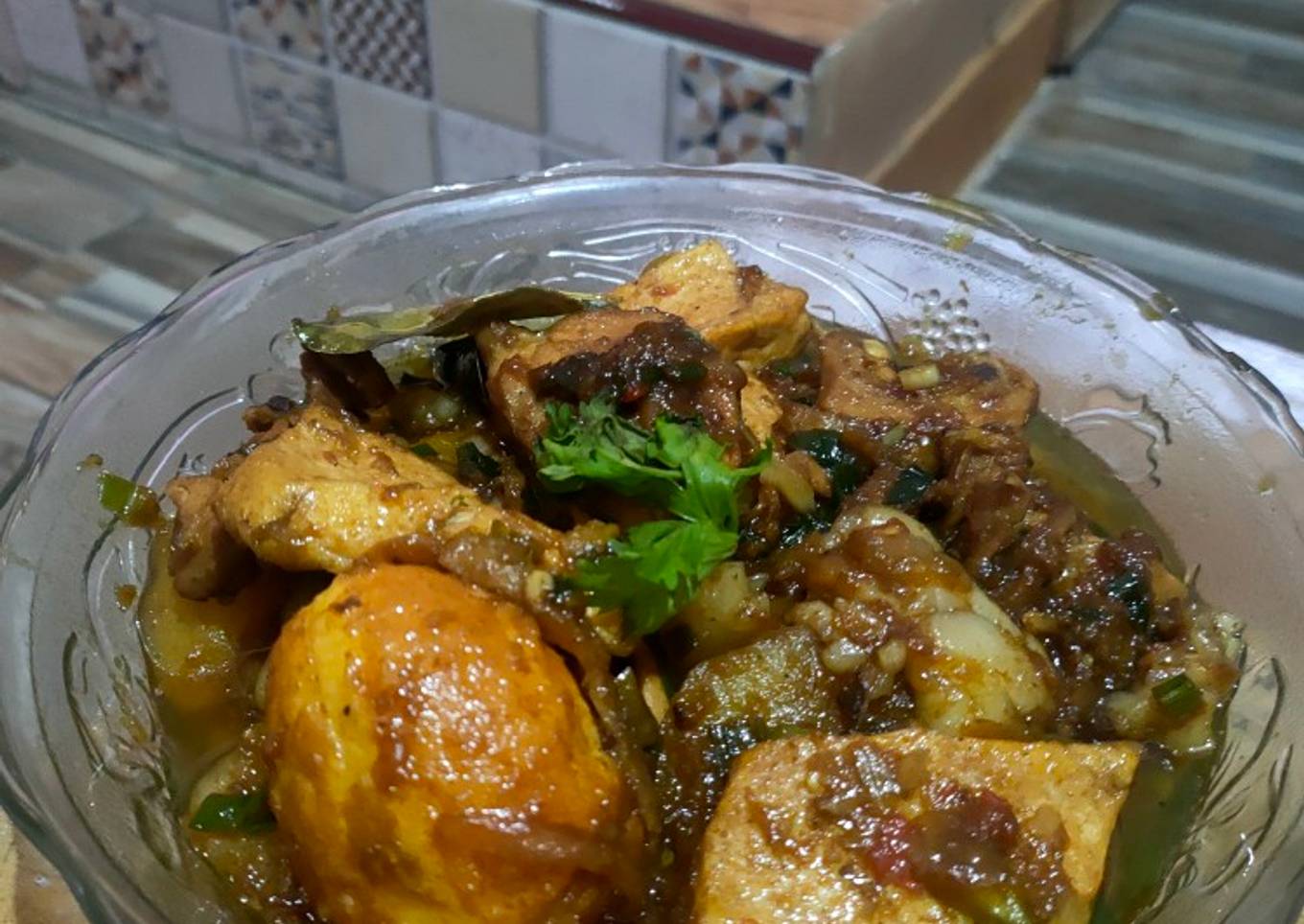 Semur campur pedas manis(ayam,tahu,telur,kentang)