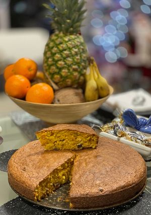 Mandulás-áfonyás répatorta recept fotója