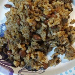 A picture of Beans, Peas, Rice, and Beef.
