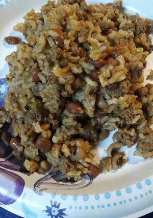 A picture of Beans, Peas, Rice, and Beef.