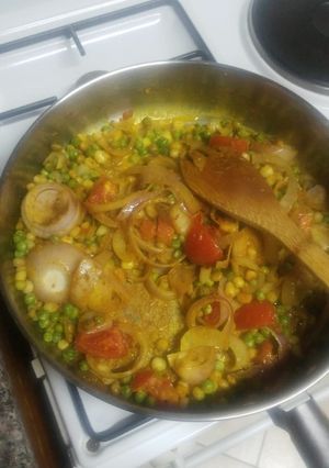 A picture of Peas n corn plate #weeklyjikonichallenge.