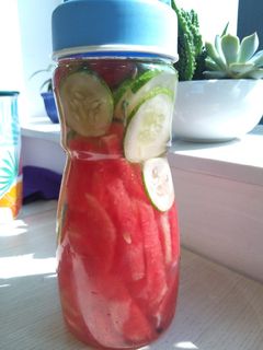 Hình của món Detox dưa hấu + dưa leo.