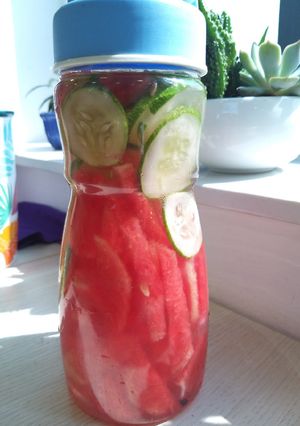 Hình của món Detox dưa hấu + dưa leo.