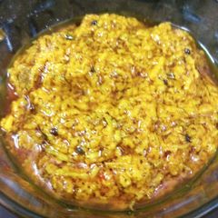Gratted mango pickle (spicy) A picture of Gratted mango pickle (spicy).