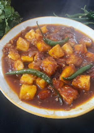 A picture of Schezwan paneer.