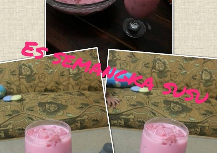 Cara Gampang Menyiapkan Es semangka susu, Lezat