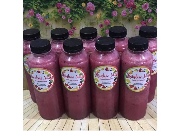 Bagaimana Membuat Diet Juice Pomegranate Blueberry Soursop Apple Plum Grape yang Sempurna