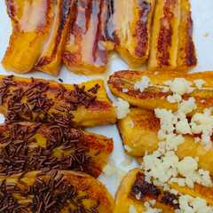 A picture of Pisang Bakar Aneka Topping (no minyak, no terigu).