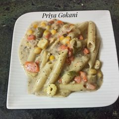 Pasta with no maida, no butter, no cream and cheese A picture of Pasta with no maida, no butter, no cream and cheese.