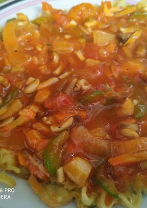 Foto resep Omelet Mie wortel with Bolognese Sauce