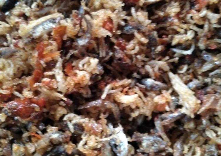 Acar bihun ikan teri pedas