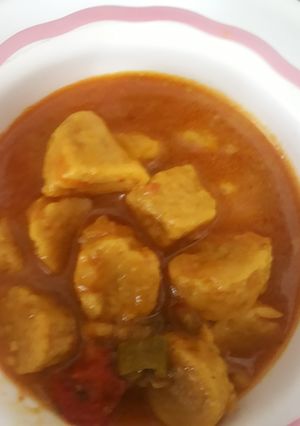 A picture of Besan ke gatte ki sabji.