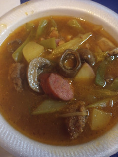 A picture of Beefy, Mushroom, Vegetable Soup.