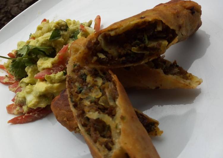 Steps to Make Award-winning Chimichangas served with guacamole