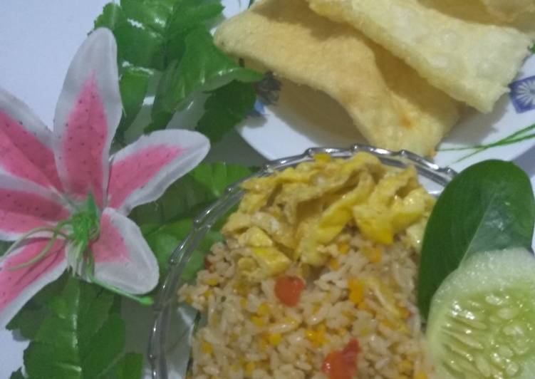 Cara Menyiapkan Nasgor nasi jagung endes Lezat