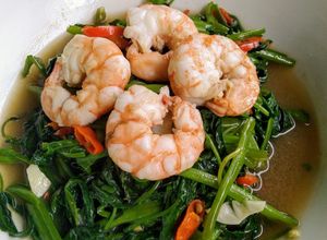 Foto resep Kangkung Cah Udang Bwang Putih
